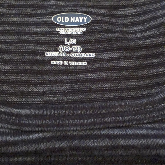 Old Navy Sleeveless Tank Black Gray Stripe Size Large 10 12 High Low Hemline - Picture 6 of 12